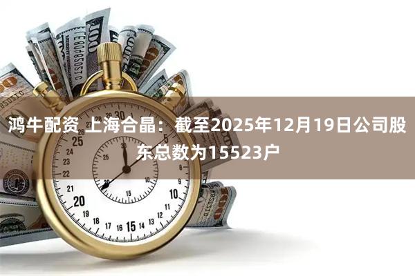鸿牛配资 上海合晶：截至2025年12月19日公司股东总数为15523户